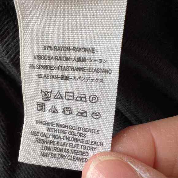 Free People Gathered Ruched Long Sleeve Scoop Neck Tunic Casual Top Black XS - Picture 6 of 7